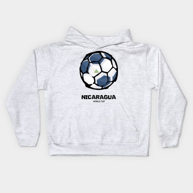 Nicaragua Football Country Flag Kids Hoodie by KewaleeTee